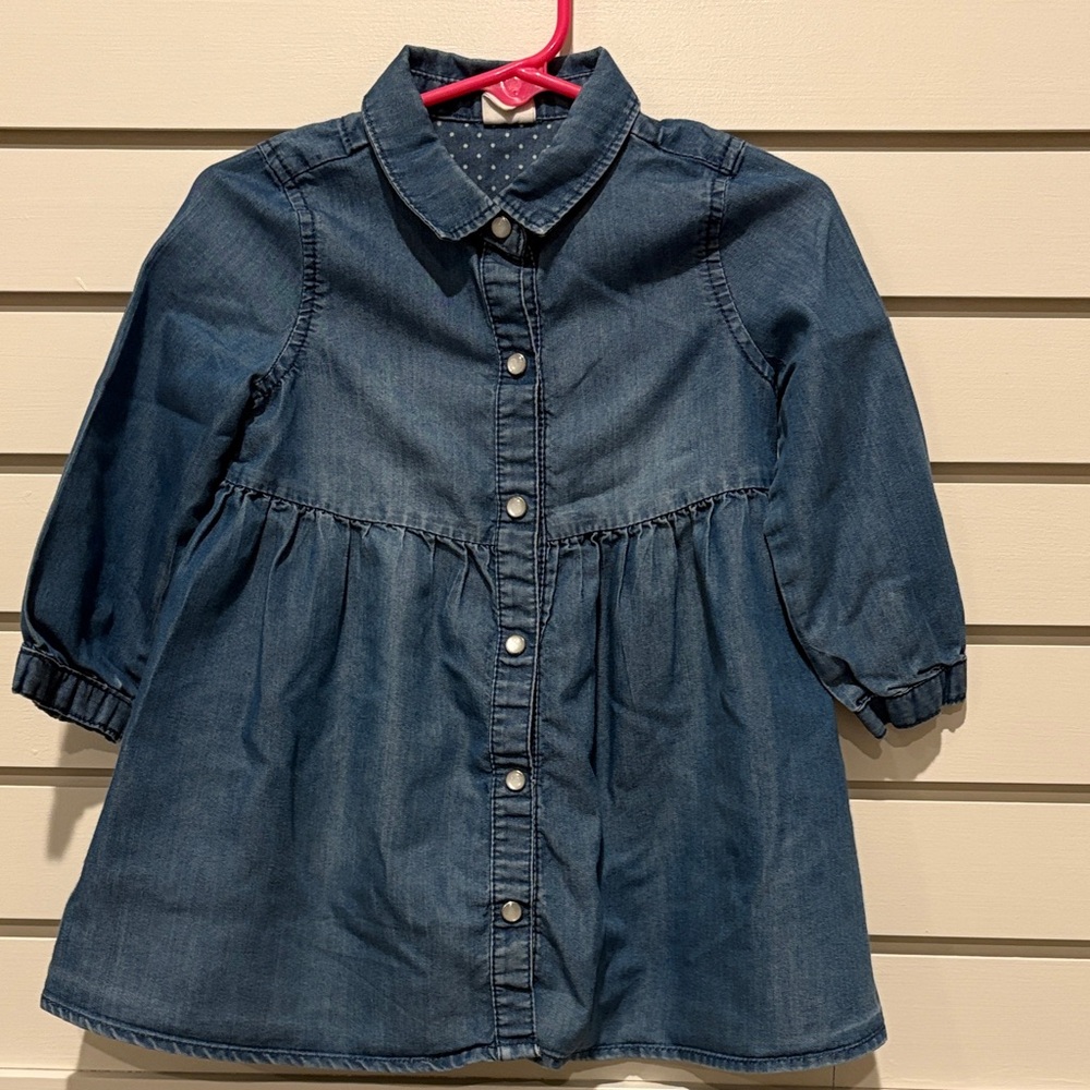 H&M Blue Polka Dot Denim Shirt